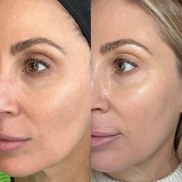 Before and after: Under-Eye & Texture Refinement